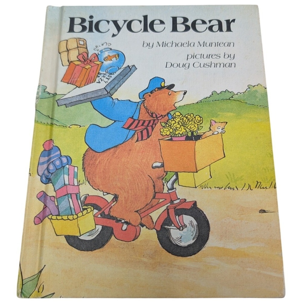 Vintage Bicycle Bear Michaela Muntean Doug Cushman Hardback Childrens Book 1983